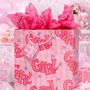 Pink 'Girl' Party Gift Bag